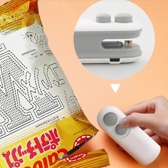 USB Bag Sealer & Cutter – Keep Snacks Fresh, Skip the Clips