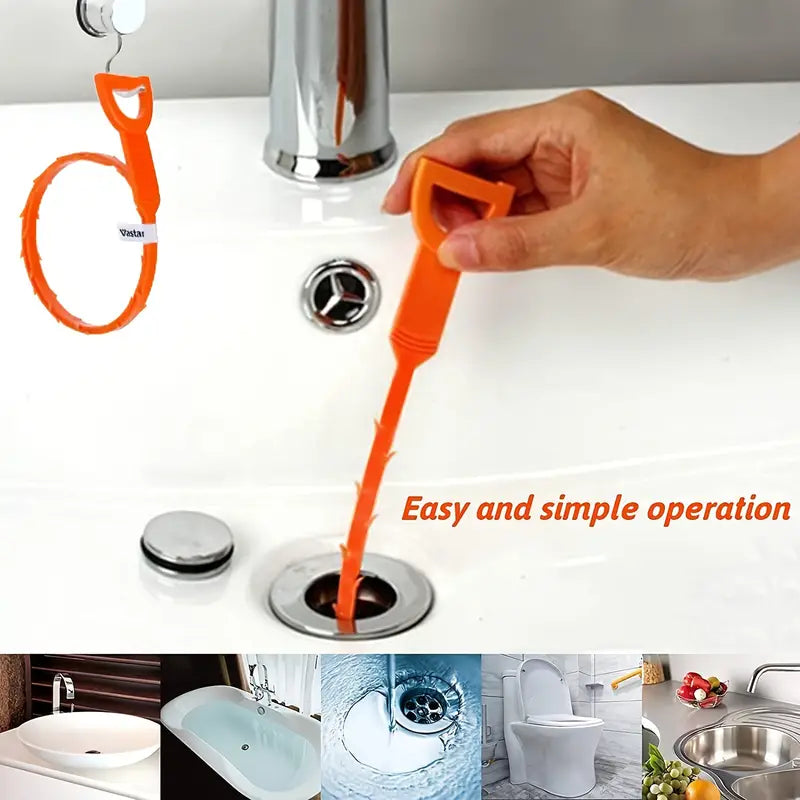 Drain Snake Hair Clog Remover – Clear Slow Drains, No Chemicals