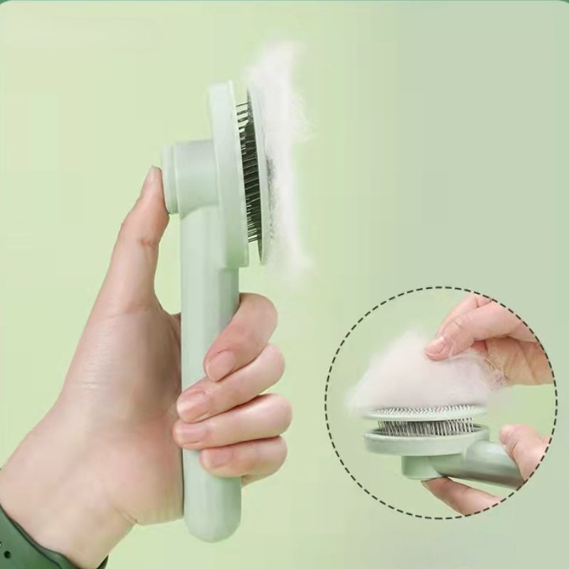 Self-Cleaning Slicker Brush – One Press and the Fur Lifts Right Off