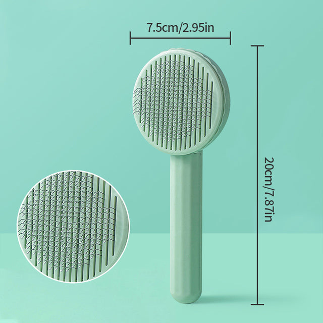 Self-Cleaning Slicker Brush – One Press and the Fur Lifts Right Off