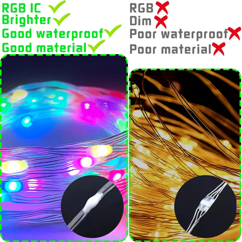 RGB Fairy String Lights – App-Controlled Color for Any Room