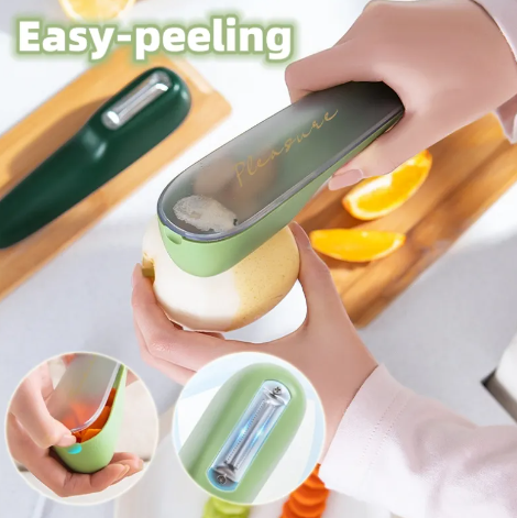 Peeler with Peel-Catching Storage Tube – No Mess on the Counter