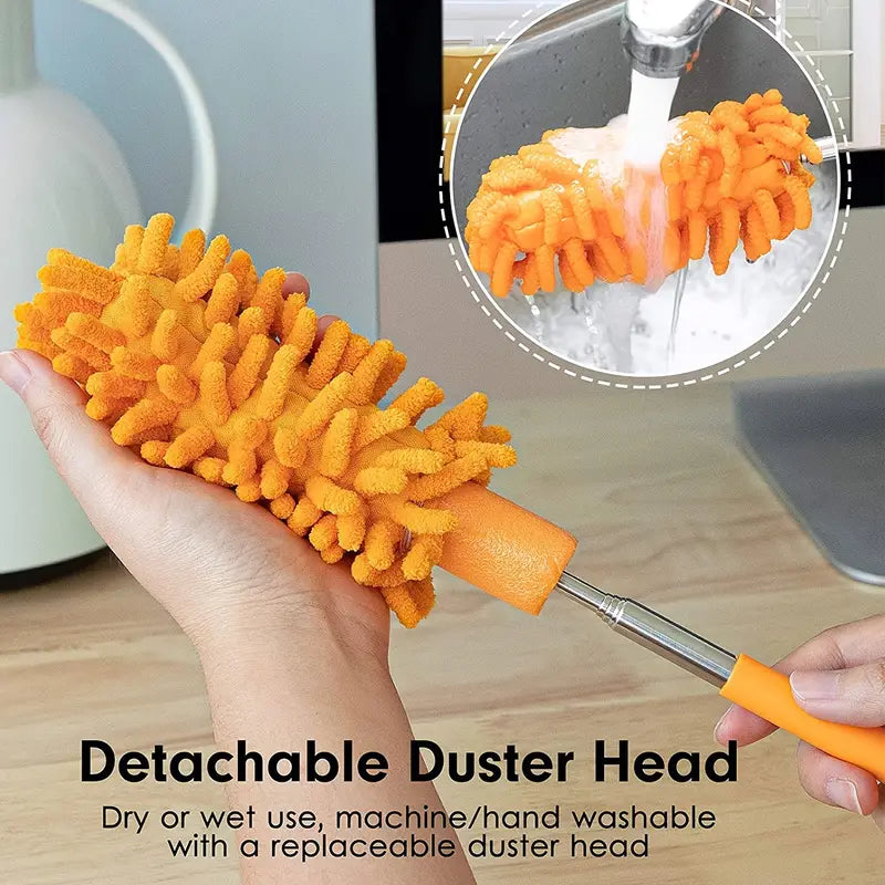 Extendable Microfiber Duster – Bends & Reaches High Without a Ladder