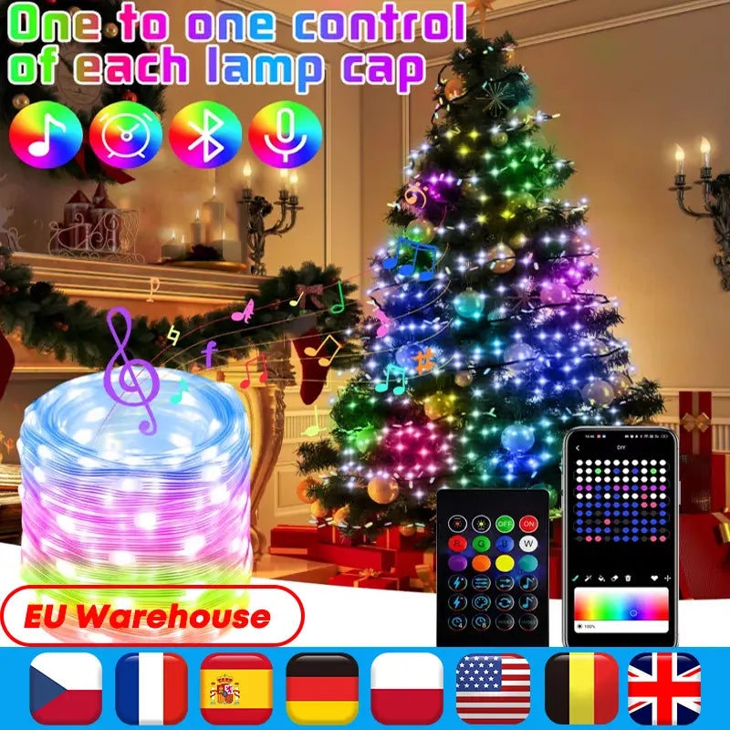 RGB Fairy String Lights – App-Controlled Color for Any Room